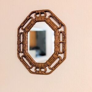 Homco Brown 1983 Boho Octagonal Mirror